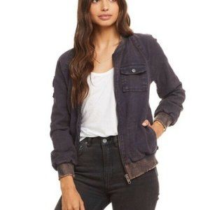 Chaser Blue Vintage Zip Up distressed jacket